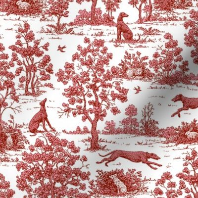 Burgundy Greyhound Toile 