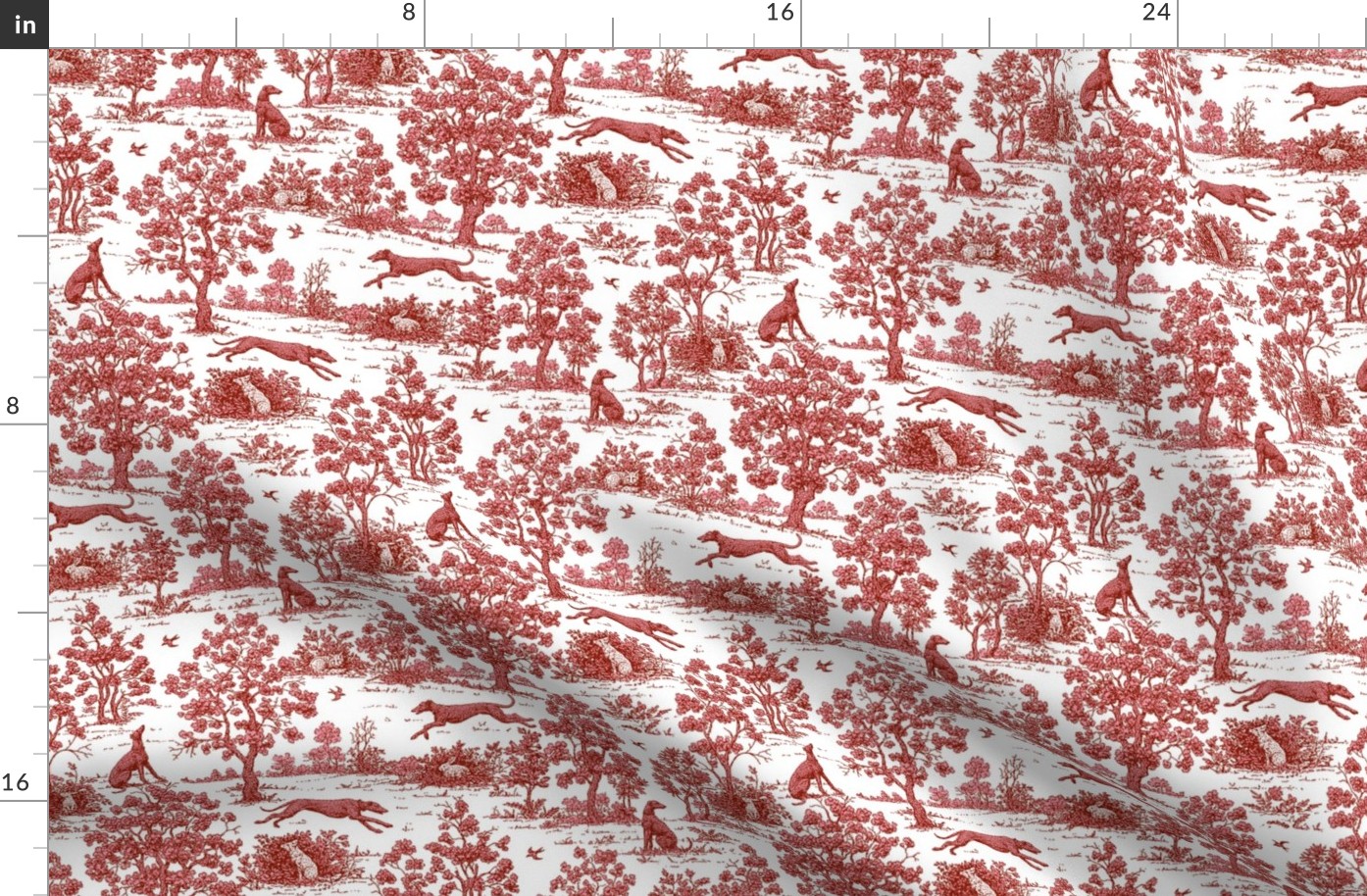 Burgundy Greyhound Toile 