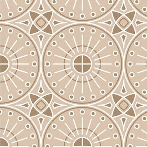 Elegant Round Tiles Nude Sand