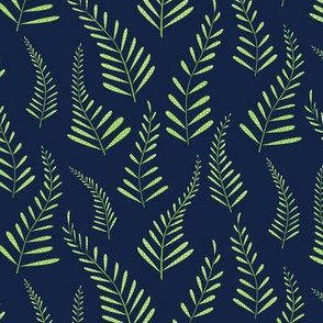 Ferns - Indigo and Green-smaller