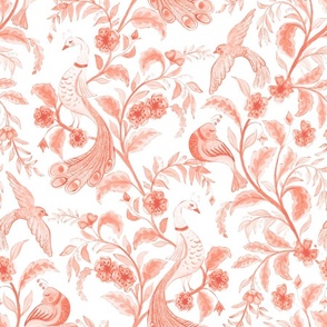 Birds of a Feather - Coral Blush - Large Scale