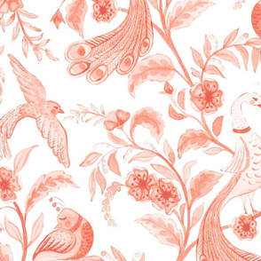 Birds of a Feather - Coral Blush - Extra Large Scale