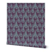 Dark skulls on dark background