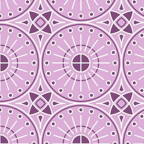 Elegant Round Tiles Lavender Purple