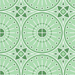Elegant Round Tiles Light Green