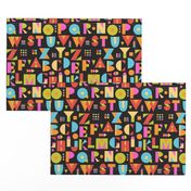 Color Block Alphabet-BLK