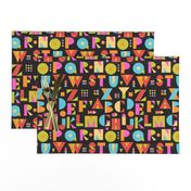 Color Block Alphabet-BLK