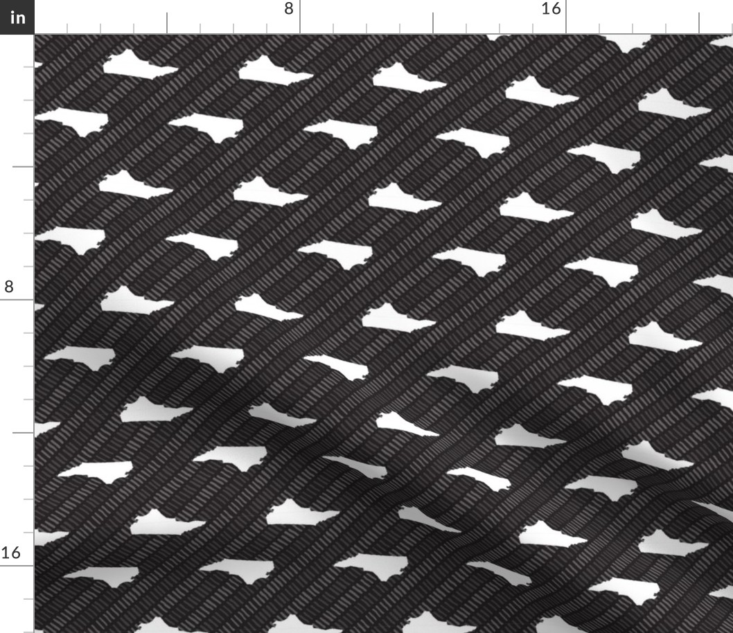 North Carolina State Shape Pattern Stripes Black-01-01