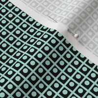 Clara Deco Check: Aqua & Black 1920s Geometric