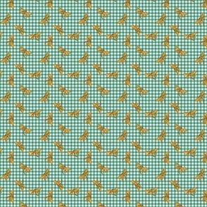 Gingham Dragonfly S Gold Green