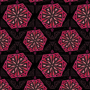 Pink color block mandala
