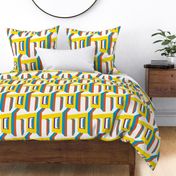 Urban Abode- Maze Color Block- Yellow- Large Scale