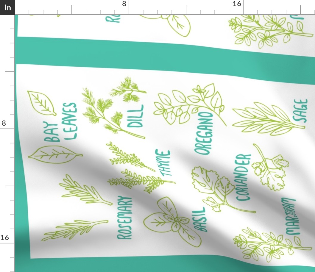 Herb Tea Towel (white)