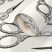 black and white vintage sewing scissors
