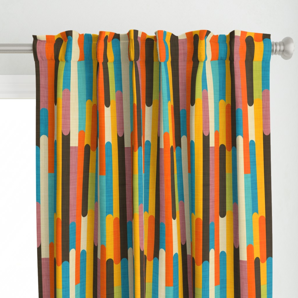 Retro Color Block Popsicle  Sticks Orange