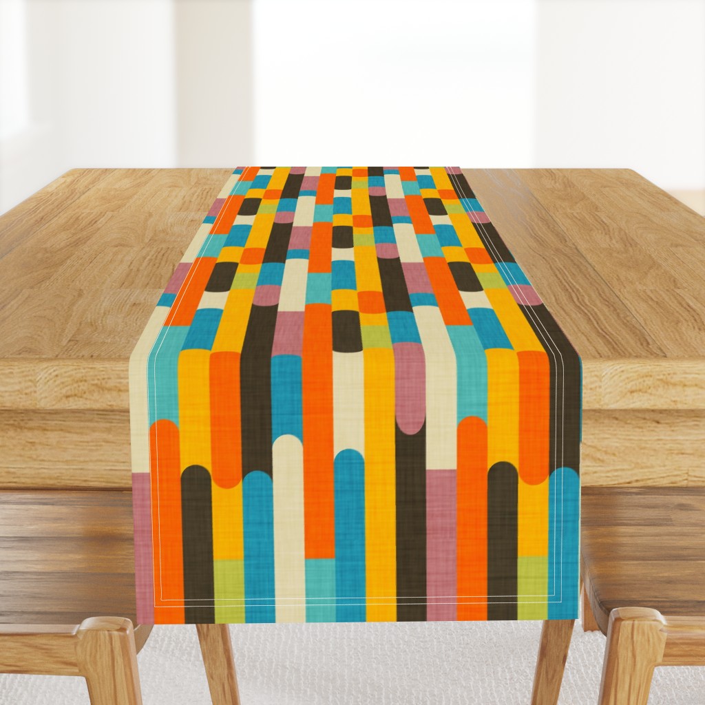 Retro Color Block Popsicle  Sticks Orange