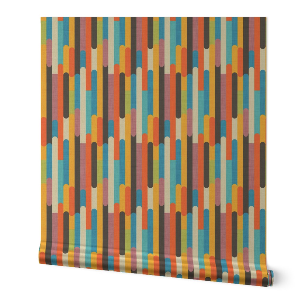 Retro Color Block Popsicle  Sticks Orange