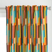 Retro Color Block Popsicle  Sticks Orange