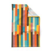 Retro Color Block Popsicle  Sticks Orange