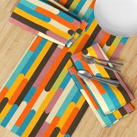 Retro Color Block Popsicle  Sticks Orange