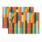 Retro Color Block Popsicle  Sticks Orange