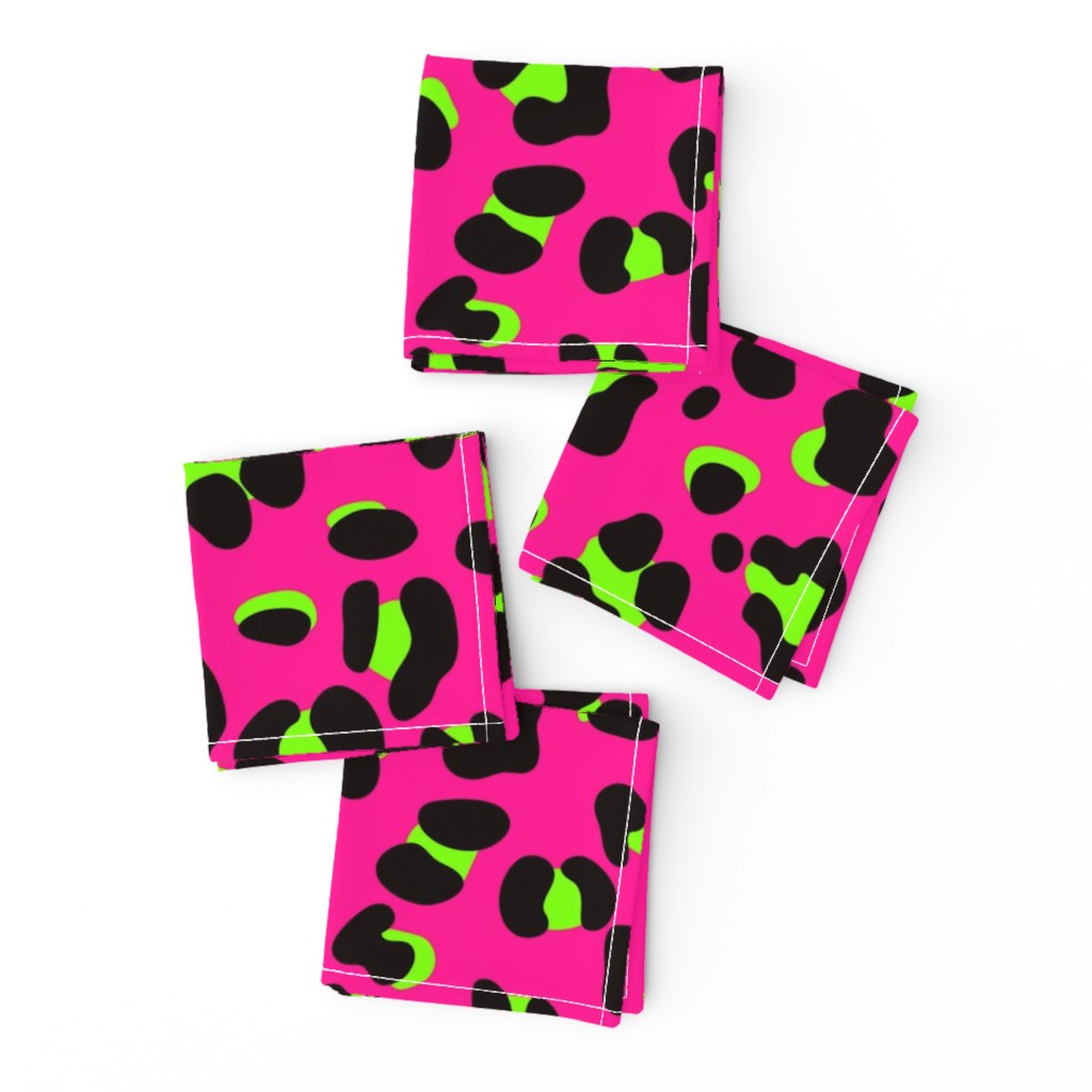 Large Scale - 80s Neon Pink and Lime Green Leopard Print - Large Scale