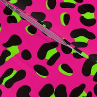 Large Scale - 80s Neon Pink and Lime Green Leopard Print - Large Scale