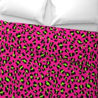 Large Scale - 80s Neon Pink and Lime Green Leopard Print - Large Scale