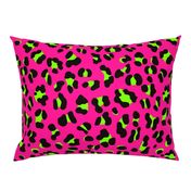 Large Scale - 80s Neon Pink and Lime Green Leopard Print - Large Scale