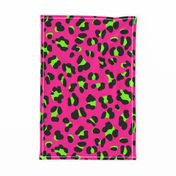 Large Scale - 80s Neon Pink and Lime Green Leopard Print - Large Scale