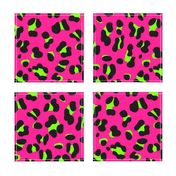 Large Scale - 80s Neon Pink and Lime Green Leopard Print - Large Scale