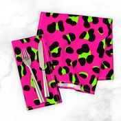 Large Scale - 80s Neon Pink and Lime Green Leopard Print - Large Scale