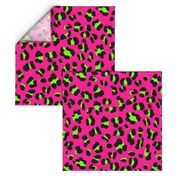 Large Scale - 80s Neon Pink and Lime Green Leopard Print - Large Scale