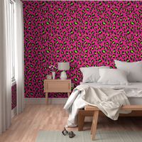 Large Scale - 80s Neon Pink and Lime Green Leopard Print - Large Scale