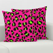 Large Scale - 80s Neon Pink and Lime Green Leopard Print - Large Scale