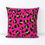 Large Scale - 80s Neon Pink and Lime Green Leopard Print - Large Scale