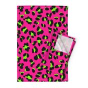 Large Scale - 80s Neon Pink and Lime Green Leopard Print - Large Scale