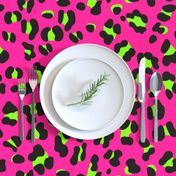 Large Scale - 80s Neon Pink and Lime Green Leopard Print - Large Scale