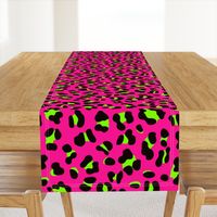 Large Scale - 80s Neon Pink and Lime Green Leopard Print - Large Scale