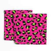 Large Scale - 80s Neon Pink and Lime Green Leopard Print - Large Scale