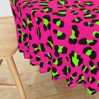 Large Scale - 80s Neon Pink and Lime Green Leopard Print - Large Scale