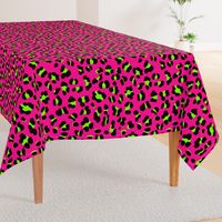 Large Scale - 80s Neon Pink and Lime Green Leopard Print - Large Scale