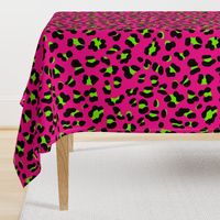 Large Scale - 80s Neon Pink and Lime Green Leopard Print - Large Scale