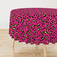 Large Scale - 80s Neon Pink and Lime Green Leopard Print - Large Scale