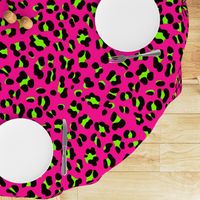 Large Scale - 80s Neon Pink and Lime Green Leopard Print - Large Scale