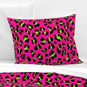 Large Scale - 80s Neon Pink and Lime Green Leopard Print - Large Scale