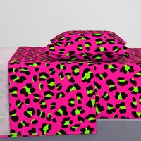 Large Scale - 80s Neon Pink and Lime Green Leopard Print - Large Scale