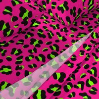 Large Scale - 80s Neon Pink and Lime Green Leopard Print - Large Scale