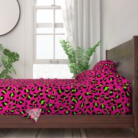 Large Scale - 80s Neon Pink and Lime Green Leopard Print - Large Scale