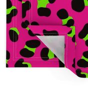 Large Scale - 80s Neon Pink and Lime Green Leopard Print - Large Scale